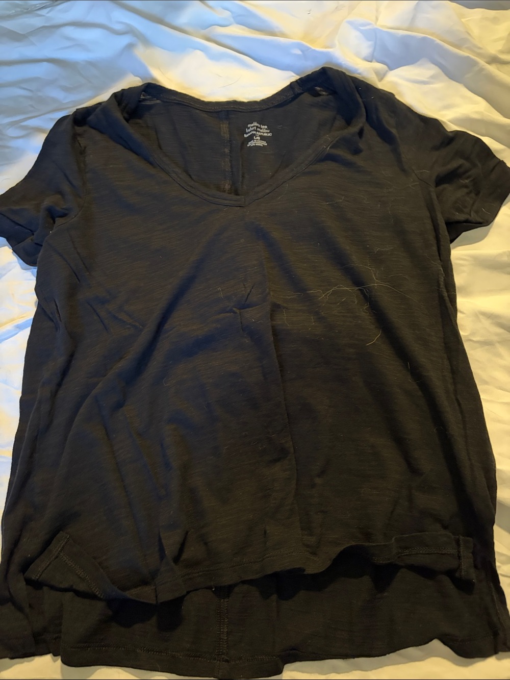 Malibu Black V-Neck Short Sleeve Tee